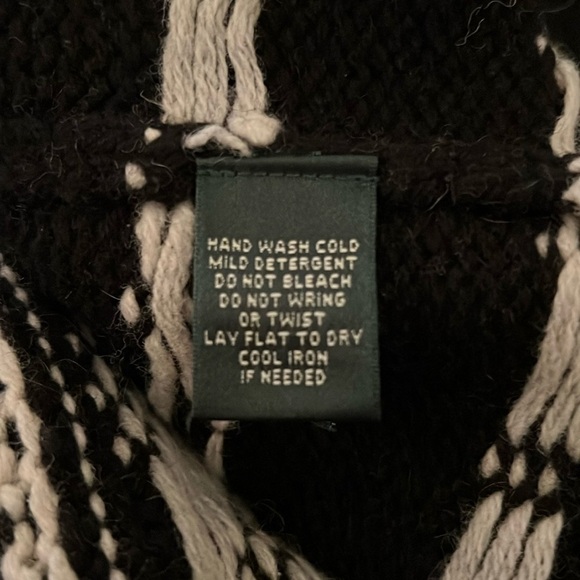 Ralph Lauren Women’s Black White Aztec Southwest Car Coat Cardigan Size XL - Picture 13 of 16